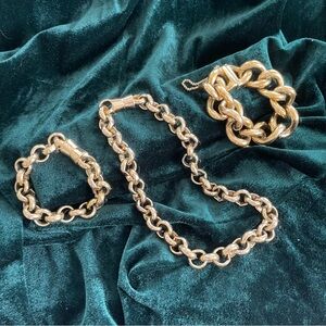 Chain Link Magnetic Clasp Necklace & Bracelets Bundle